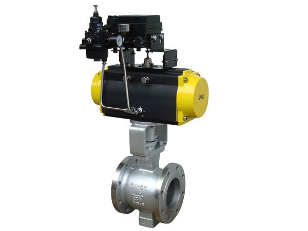 氣動對夾式、法蘭式V型球閥