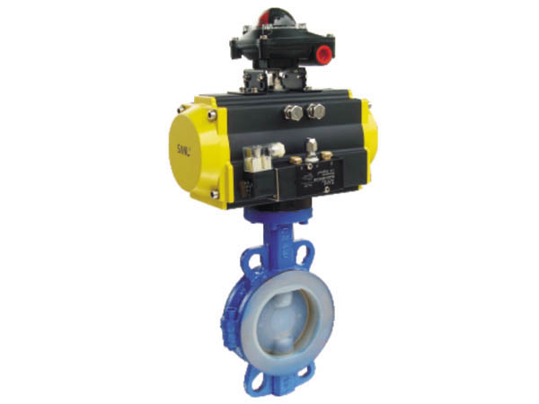 氣動(dòng)對夾式襯氟蝶閥